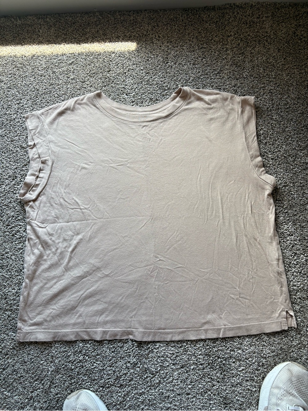 a new day Women's Short Sleeve Boxy Tee in Light Taupe